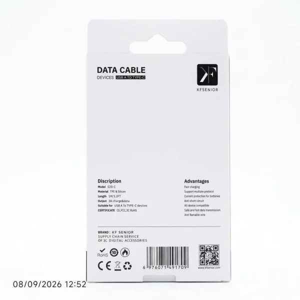 کابل اصلی کی اف سنیور مدل Usb-Type C برند KF-senior