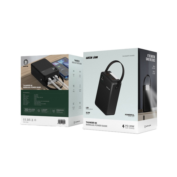 پاوربانک اصلی 80000 گرین لاین مدل GL-PB80C خروجی 22.5 وات
